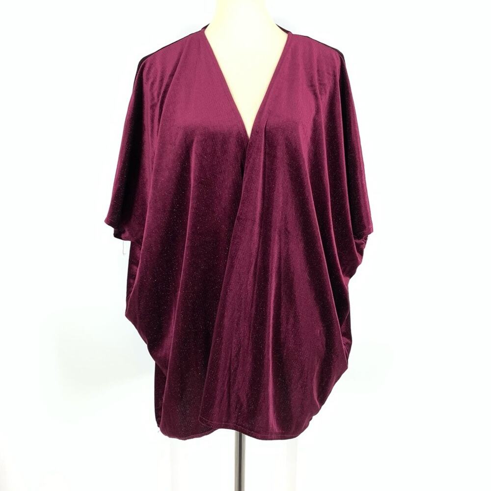Madden NYC Maroon Open Front Cardigan One Size‎ NWT
